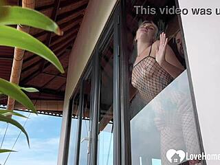 Hell Yeah! Standing Doggy and Morning Blowjob with Skinny Blonde in Fishnets!