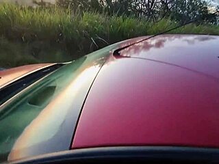 Brazilian beauty with big ass feels intense pleasure fucking in the Renault car