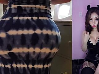 sexy mommy masturbates to orgasm with big tits bouncing.