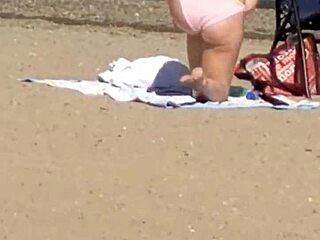 is pink princess hiding her ass on the beach?