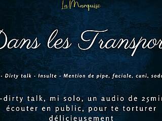 french audio tease in public transports with dirty talk and crossdressing elements