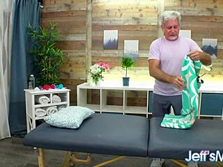 why does julie ginger let the masseur worship her huge tits and ass?