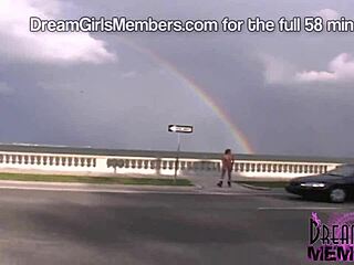 she rollerblades naked down a busy street