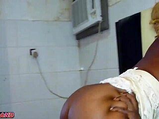 Husband craves ebony wife's juicy pussy in quick interracial encounter