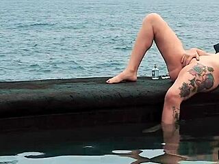 free spirit girl cat asstrophe squirts her pussy by the shore in outdoor solo session