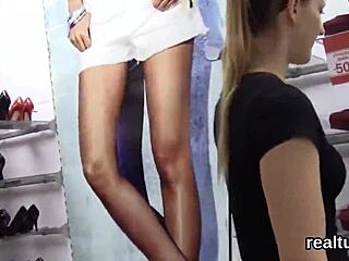 flawless czech teen teased in hypermarket then penetrated pov with anal 😈