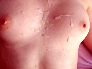 My stepsister’s handjob led to huge cum on tits POV