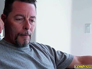 Look, Sophie Sativa is sucking her stepdad's huge cock right now!
