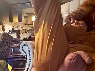 Damn, my fine ass tranny rides a big dildo hard and wild