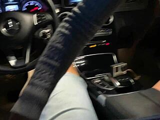 Passionate Russian Couple Gives Blowjob in Mercedes Benz Car in Woods