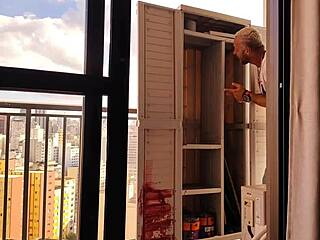 Hey, i fucked my boss's needy ass after fixing the cabinet!