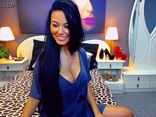 beautiful girl enjoys smoking on webcam casually