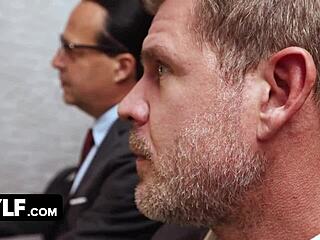 Mylf Seduces Detectives with Tight Body, Gets Spit-Roasted in Interrogation Room Parody