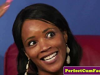 british ebony milf gets facial after sucking 😋