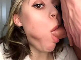 Brunette Student Sucks and Rides Cowgirl POV.