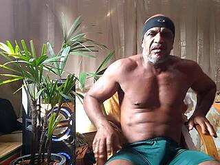 pornstar brasil - brazilian bear kojac masturbates solo with monster cock