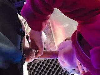 Cocksucking Milf Kneels for Hard Fuck with Wet Pussy Creampie