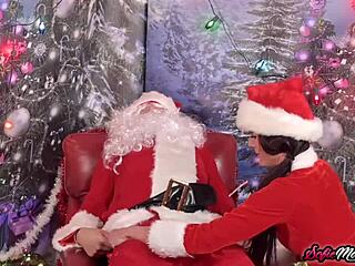 Milf sofie marie rides santa's huge cock!