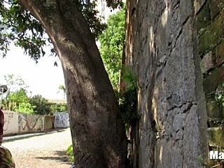 Fucking in public on the street with blowjob and cumshot! 😈