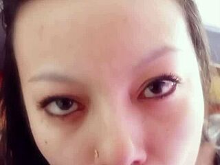 Latina Gives Deep Throat Blowjob