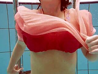 i can't stop watching hot Deniska strip naked underwater at the pool.