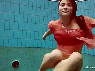 i can't stop watching hot Deniska strip naked underwater at the pool.