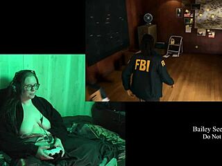 In this naked playthrough of Alan Wake 2, the character explores with big tits and tattoos