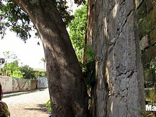 Fucking in public on the street with blowjob and cumshot! 😈