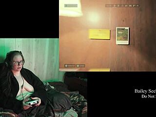 In this naked playthrough of Alan Wake 2, the character explores with big tits and tattoos