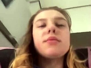 a teen 18+ masturbates in a taxi and then in the mall, reaching orgasm publicly.