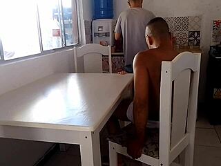 i watch my wife fuck big black cock in kitchen