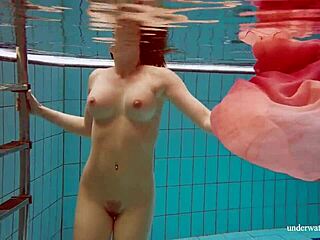 i can't stop watching hot Deniska strip naked underwater at the pool.