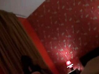 Step mom in shiny leggings handles a massive 10 inch