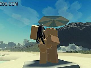Fucking My Roblox Catgirl At The Beach!