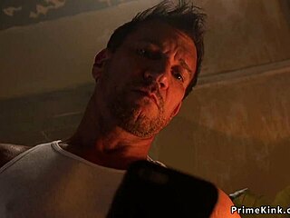 Thief slut gets anal fucked while bound in bondage.