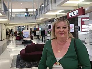 tattooed milf slut drinks piss as toilet while shopping 😈