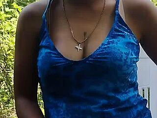 latina gives blowjob in the woods