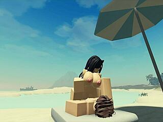 Fucking My Roblox Catgirl At The Beach!