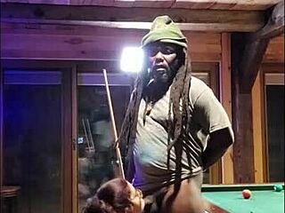 white wife enjoys sucking big black cock in interracial scene