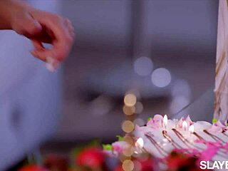 Vicki surprises bday girl Jazlyn with naughty rimjob fun! 🎉