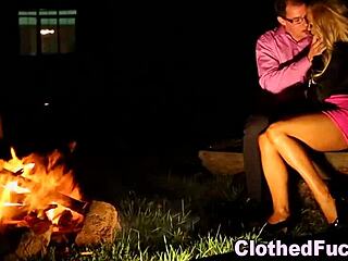 glamour babe sprayed with cum in outdoor setting