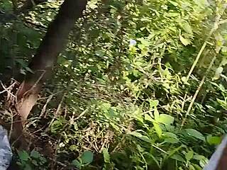 latina gives blowjob in the woods