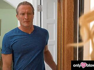 blonde goes from door to door offering dick sucking services, sloppy and all