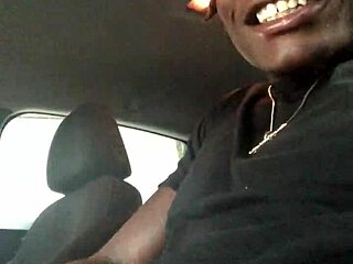Ebony Slut Gives Sloppy Deepthroat In Public Car! Watch Her Get Cum Covered!