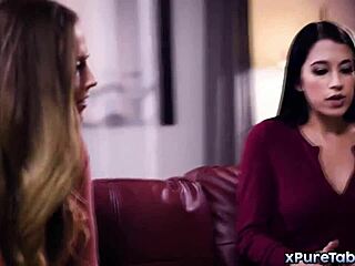 wow, two wives kissing led to epic threesome and cum facial!