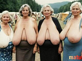 Μεγαλόστηθες Gilfs Δείχνουν Τεράστια Κρεμαστά Βυζιά