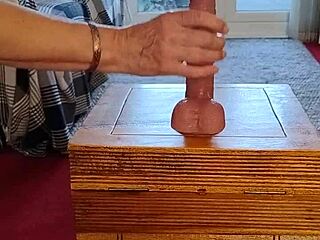 The housewife wonders who wants to swap with her dildo.