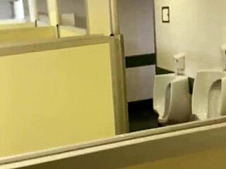 Latina Blonde Slut Sucks Cock In Public Cinema Bathroom