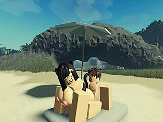 Fucking My Roblox Catgirl At The Beach!