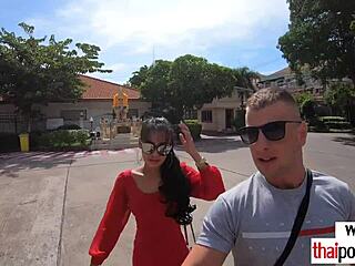 hot big boobed amateur thai teen polly pounces on a big european cock, fucking hard with her asian tits bouncing